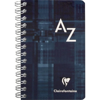 CLAIREFONTAINE Spiralheft mit Index 7,5x12cm 8589 5mm, A-Z, ass. 50 Blatt