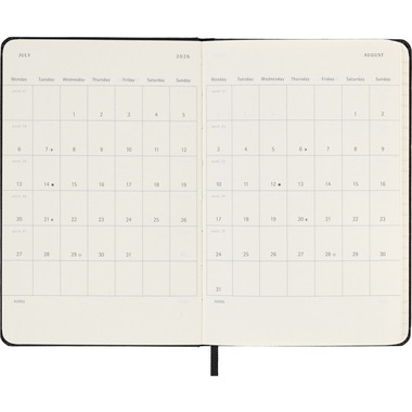 MOLESKINE Wochenkalender 25/26 DHB18WH2Y26 18M HC schwarz 9x14cm