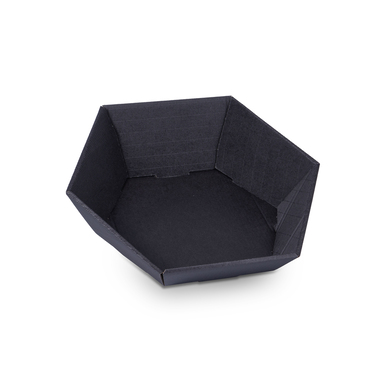 Sechseckiger Geschenkkorb in schwarz 465x415x155mm