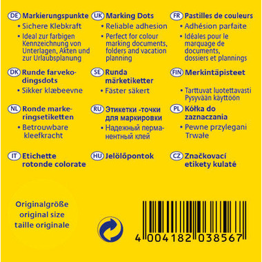 AVERY ZWECKFORM Marqueurs 19mm 3856 jaune 250 pcs.