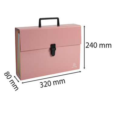 EXACOMPTA Cartella con scomp. Aquarel A4 56767E coral 18 pezzi