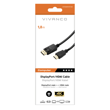 DisplayPort Cable for 4K Ultra HD High Resolution | Vivanco
