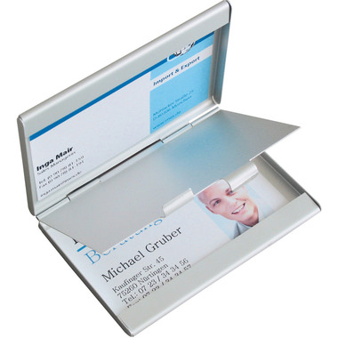 SIGEL Etui cart.de visite 63x92x10mm VZ136 Alu 2x15 cartes