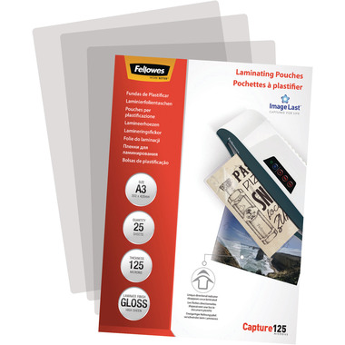 FELLOWES Pochettes à plastifier A3 5396501 brillant, 125my 25 pcs.