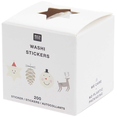 RICO DESIGN Adesivi washi 300452 I love Christmas 200 pezzi