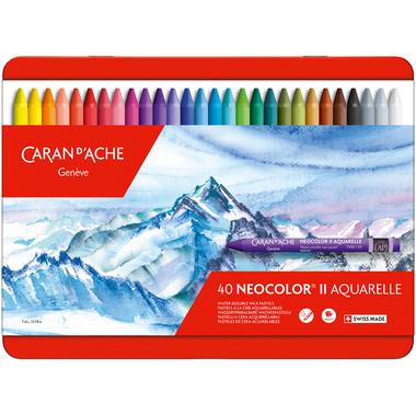CARAN D'ACHE Crayons de cire Neocolor II 7500.340 40 couleurs ass. box métal