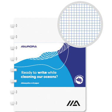 ADOC Classeur Ocean Waste A5 3044.211 blanc, quadrillé 72 feuilles