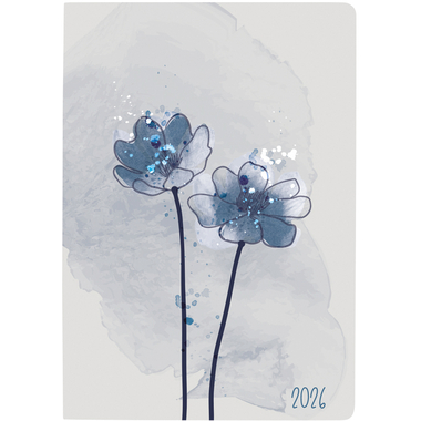 BIELLA Agenda Mittelformat 2026 822313770026U 1S/2P Flower ML 7.6x11cm