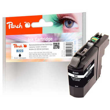Peach Ink Cartridge black, compatible with Brother LC-223BK