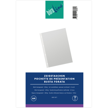 BÜROLINE Poches PP 60 my A4 620231 transparent, grainée 10 pcs.