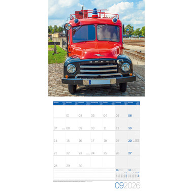 ACKERMANN Calendrier 2026 4617 Feuerwehr ML 30x30cm