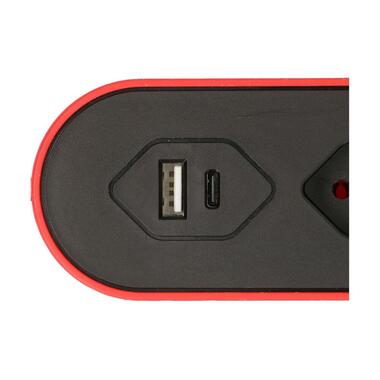Max Hauri Bloc multiprises Design Line 5x T13 USB A+C rouge