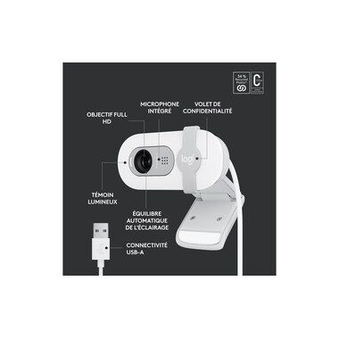 Logitech Brio 100 Bianco