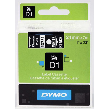 DYMO Ruban D1 24mm/7m S0721010 noir/blanc