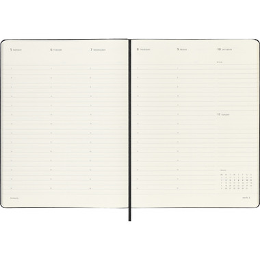 MOLESKINE Agenda Pro X-Large 2026 DHB12PRO4Y26 1W/2S schwarz HC 19x25cm