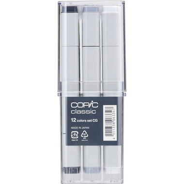 COPIC Marker Classic 20075151 grey-Set CG, 12 pcs.