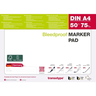 TRANSOTYPE Layoutpapier A4 25001 75g, weiss 50 Blatt