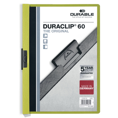 DURABLE Klemmhefter DURACLIP 60 220905 für 60 Blatt A4 grün