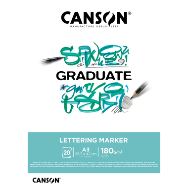 CANSON Graduate Lettering Marker A3 31250P027 20 Blatt, weiss, 180g