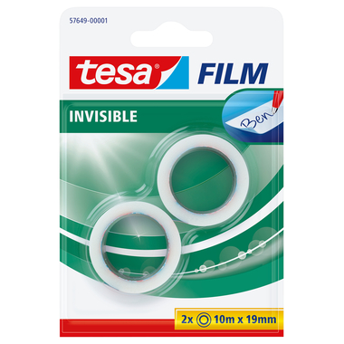 TESA Tesafilm 19mmx10m 57649-00001 invisible 2 Rollen