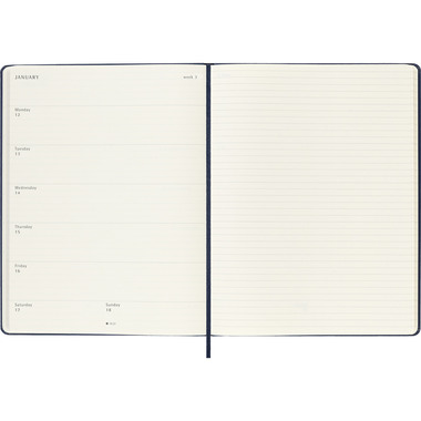 MOLESKINE Agenda Classic X-Large 2026 DHB2012WN4Y26 1W/1S saphir HC 19x25cm