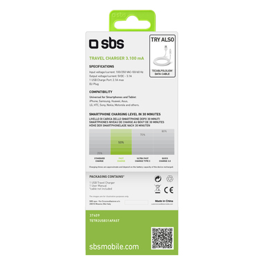 Travel charger with fast charging | SBS