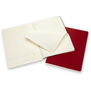 MOLESKINE Notizheft Karton A4 602527 liniert,BK/cranb.,120S. 2 Stk.