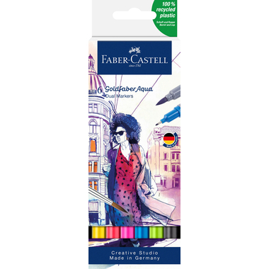 FABER-CASTELL Goldfaber Dual Marker 164606 6 colori, Etui