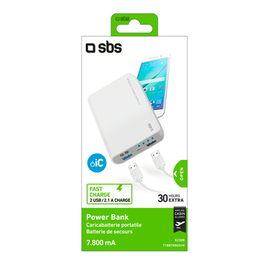 Tragbares externes Akkuladegerät 7.800 mAh für Tablets und Smartphones