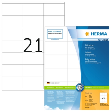HERMA Etiquettes 4415 4415 70x42mm 10'500pcs. 500 flls.
