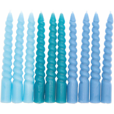 RICO DESIGN Candele a spirale 10cm 400104 Smokey blu mix 10 pezzi