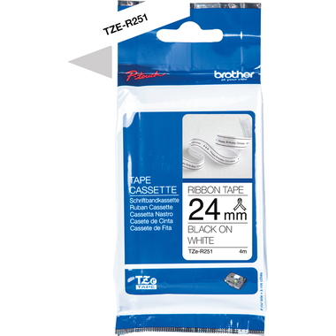 PTOUCH Nastro nero/bianco TZE-R251 Sistemi Tze 24mm