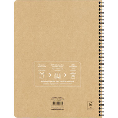 CLAIREFONTAINE Collegeblock Uni Notes A4+ 9853C marron, ligné 80 feuilles