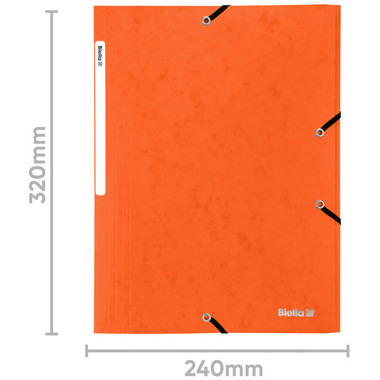 BIELLA Gummibandmappe A4 17840135U orange, 355gm2 200 Bl.