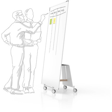 MAGNETOPLAN Design-Thinking Whiteboard Set 12412192 con Base 178x90cm