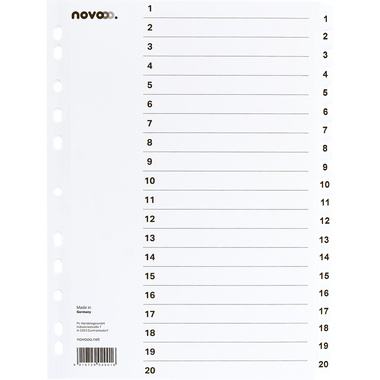 NOVOOO Répertoire carton A4 40623 blanco 1-20