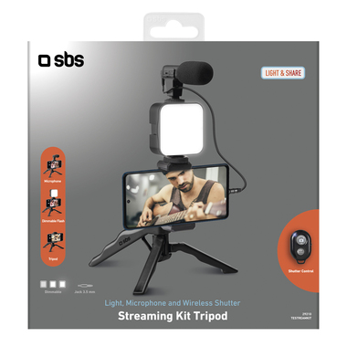 Kit per dirette streaming con luce e microfono