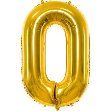 PARTYDECO Folienballon Ziffer 0 86cm FB1M-0-019 gold