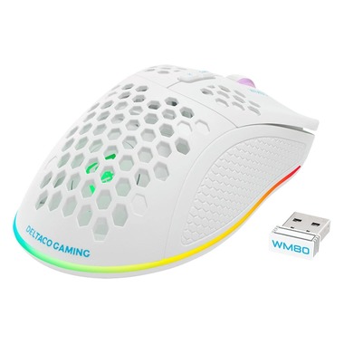 DELTACO Souris de gaming WM80 RGB Blanc