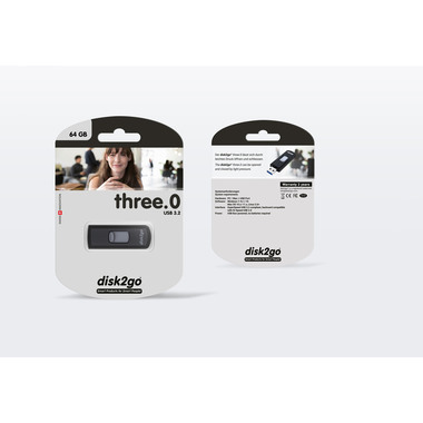 DISK2GO USB-Stick three.O 64GB 30006464 USB 3.0