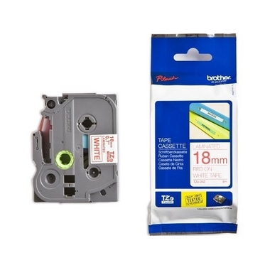 PTOUCH Band, laminiert rot/weiss TZe-242 PT-2450DX 18 mm