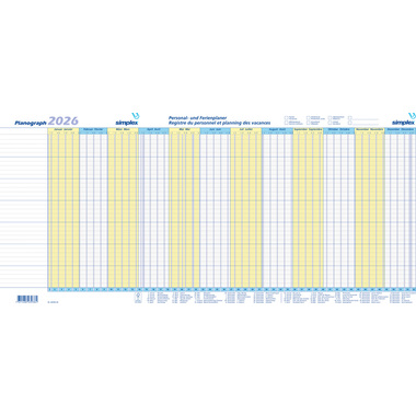 SIMPLEX Planograph 3 pezzi 2026 S40365.26 1A/1P TE/FR 64x29.6cm