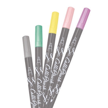 ONLINE Callibrush Pen Double Tip 2mm 19079 Pastel ass. 5 pcs.