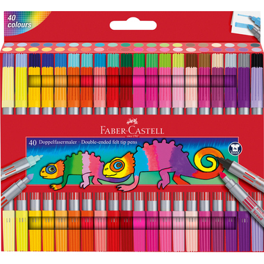 FABER-CASTELL stylo à double pointe 151140 40 couleurs, étui