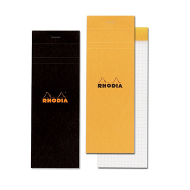 RHODIA Notizblock schwarz 74x210mm 82009C kariert 80 Blatt