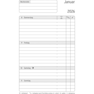 CHRONOPLAN Chronobook Black&White 2026 50966Z.26 1W/2S schwarz SC Mini