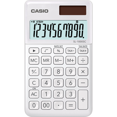 CASIO Taschenrechner BIC SL-1000SC-WE 10-stellig weiss