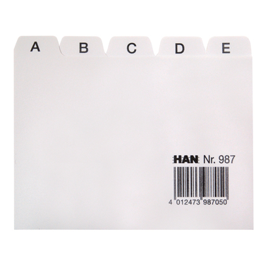 HAN Kartei-Leitkarten A-Z A7 987 grau 25-teilig
