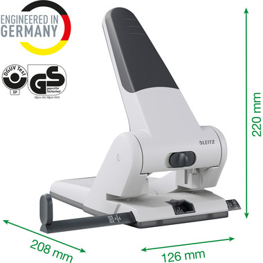 LEITZ Registraturlocher 6.3mm 51800095 schwarz 65 Blatt