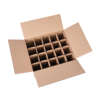 Flaschenversandkarton für 20x 0.25l Flaschen mit Flaschenhöhe 190mm & Ø56mm